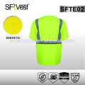 Sicherheits-T-Shirts Bau-Sicherheits-Kleidung reflektierende T-Shirts Hallo Vis Arbeit Hemd V-Ausschnitt hohe Sichtbarkeit T-Shirt